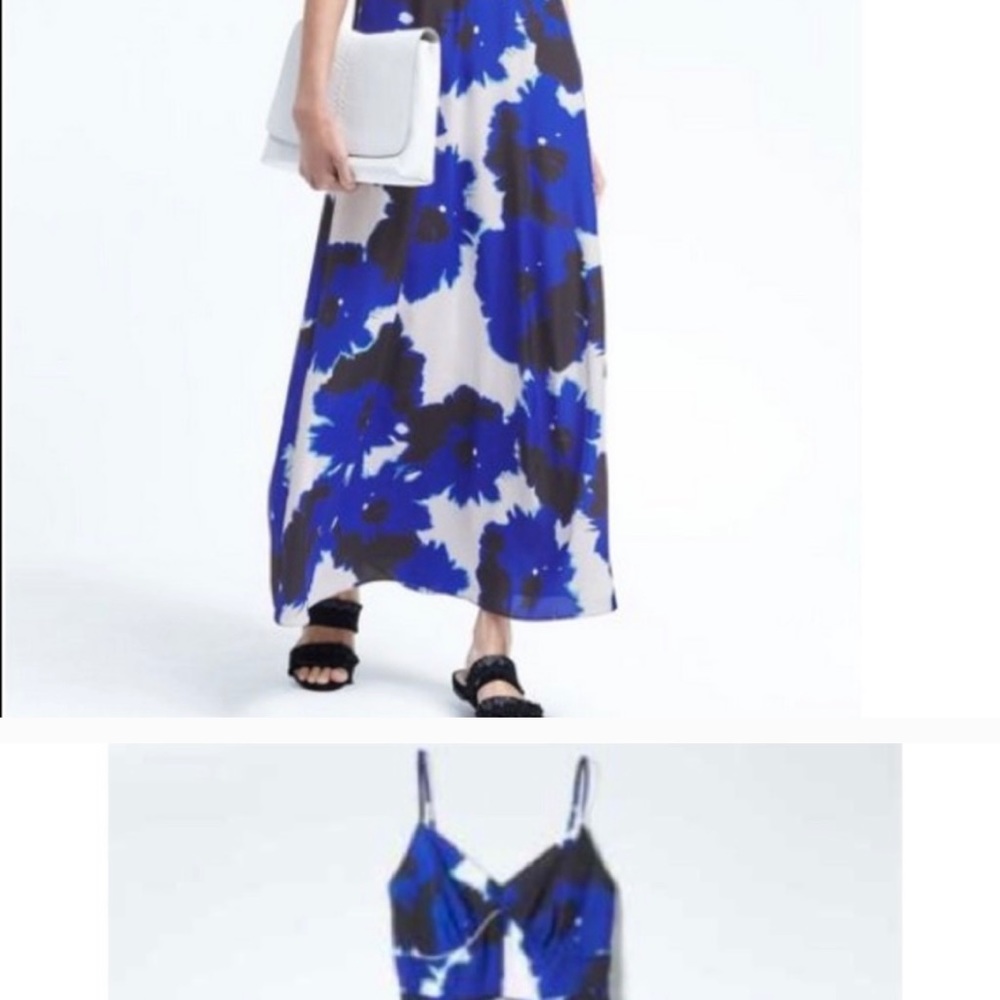 Banana Republic Blue Floral Maxi Dress